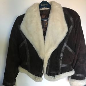 FAUX SHEARLING CROPPED JACKET - SZ XS